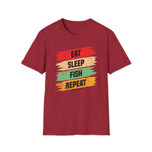 Load image into Gallery viewer, Eat, Sleep, Fish, Repeat Official Credit Card Captain Softstyle T-Shirt