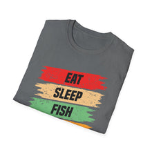 Load image into Gallery viewer, Eat, Sleep, Fish, Repeat Official Credit Card Captain Softstyle T-Shirt