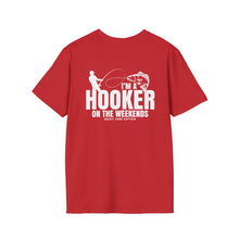 Load image into Gallery viewer, I'm a Hooker on the Weekends Redfish Design Funny Credit Card Captain Softstyle T-Shirt