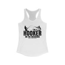 Load image into Gallery viewer, I'm a Hooker on the Weekends Marlin Design Funny Credit Card Captain Women's Racerback Tanktop