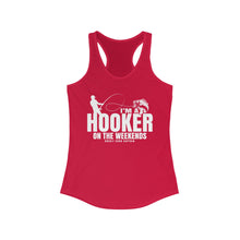Load image into Gallery viewer, I'm a Hooker on the Weekends Bass Design Funny Credit Card Captain Women's Racerback Tanktop