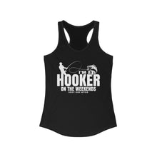 Load image into Gallery viewer, I'm a Hooker on the Weekends Bass Design Funny Credit Card Captain Women's Racerback Tanktop
