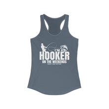 Load image into Gallery viewer, I'm a Hooker on the Weekends Bass Design Funny Credit Card Captain Women's Racerback Tanktop