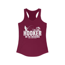 Load image into Gallery viewer, I'm a Hooker on the Weekends Bass Design Funny Credit Card Captain Women's Racerback Tanktop