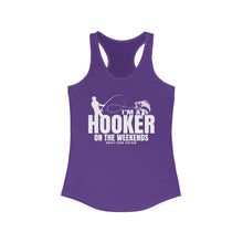 Load image into Gallery viewer, I'm a Hooker on the Weekends Bass Design Funny Credit Card Captain Women's Racerback Tanktop