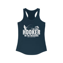 Load image into Gallery viewer, I'm a Hooker on the Weekends Bass Design Funny Credit Card Captain Women's Racerback Tanktop