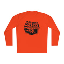Load image into Gallery viewer, You Can't Be Crabby on The Boat Credit Card Captain Long Sleeve Tee