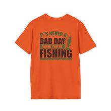 Load image into Gallery viewer, It's Never a Bad Day When You're Fishing Bass Design Official CCC Softstyle T-Shirt