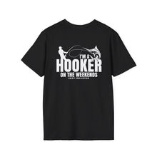 Load image into Gallery viewer, I'm a Hooker on the Weekends Marlin Design Funny Credit Card Captain Softstyle T-Shirt