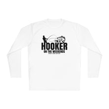Load image into Gallery viewer, I'm a Hooker on the Weekends Redfish Design Funny Credit Card Captain Long Sleeve Tee