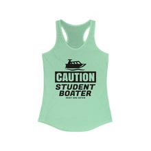 Load image into Gallery viewer, CAUTION! Student Boater! Official Credit Card Captain Funny Women's Racerback Tank