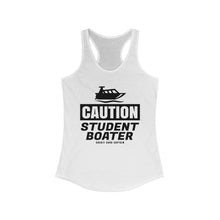 Load image into Gallery viewer, CAUTION! Student Boater! Official Credit Card Captain Funny Women's Racerback Tank