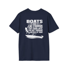 Load image into Gallery viewer, Boats Are Like Strippers Funny Official Credit Card Captain- T-Top Design Softstyle T-Shirt