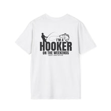 Load image into Gallery viewer, I'm a Hooker on the Weekends Redfish Design Funny Credit Card Captain Softstyle T-Shirt