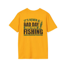 Load image into Gallery viewer, It's Never a Bad Day When You're Fishing Bass Design Official CCC Softstyle T-Shirt