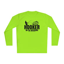 Load image into Gallery viewer, I'm a Hooker on the Weekends Redfish Design Funny Credit Card Captain Long Sleeve Tee