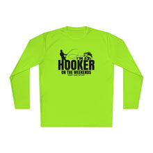 Load image into Gallery viewer, I'm a Hooker on the Weekends Bass Design Funny Credit Card Captain Long Sleeve Tee