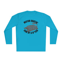 Load image into Gallery viewer, Motor Boatin' Son of a B*tch Funny Credit Card Captain Long Sleeve Tee