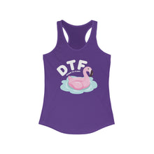 Load image into Gallery viewer, DTF Down To Float Flamingo Floatie Funny Women's Raceback Tank