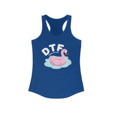 Load image into Gallery viewer, DTF Down To Float Flamingo Floatie Funny Women's Raceback Tank