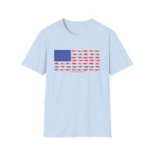 Load image into Gallery viewer, American Flag Fishing Softstyle T-Shirt