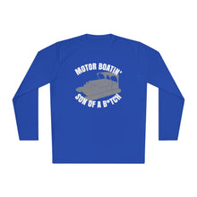 Load image into Gallery viewer, Motor Boatin' Son of a B*tch Funny Credit Card Captain Long Sleeve Tee