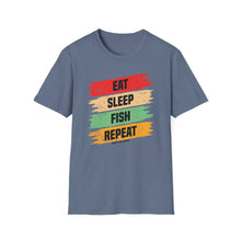 Load image into Gallery viewer, Eat, Sleep, Fish, Repeat Official Credit Card Captain Softstyle T-Shirt