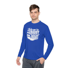 Load image into Gallery viewer, You Can't Be Crabby on The Boat Credit Card Captain Long Sleeve Tee