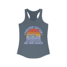 Load image into Gallery viewer, Pontoon Captain, Like a Regular Captain Only More Drunker Funny Credit Card Captain Women's Racerback Tank