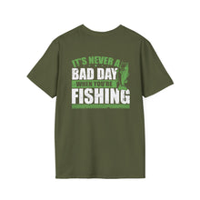 Load image into Gallery viewer, It's Never a Bad Day When You're Fishing Bass Design Official CCC Softstyle T-Shirt