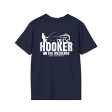 Load image into Gallery viewer, I'm a Hooker on the Weekends Redfish Design Funny Credit Card Captain Softstyle T-Shirt