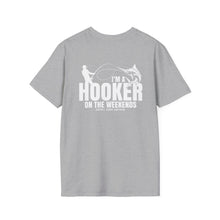 Load image into Gallery viewer, I'm a Hooker on the Weekends Marlin Design Funny Credit Card Captain Softstyle T-Shirt