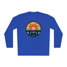 Load image into Gallery viewer, Sunset Under The Bridge Pontoon Dispensor Official Credit Card Captain Long Sleeve Tee