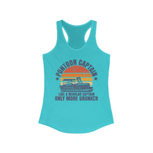 Load image into Gallery viewer, Pontoon Captain, Like a Regular Captain Only More Drunker Funny Credit Card Captain Women's Racerback Tank