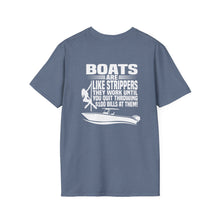 Load image into Gallery viewer, Boats Are Like Strippers Funny Official Credit Card Captain- T-Top Design Softstyle T-Shirt