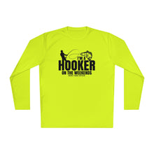 Load image into Gallery viewer, I'm a Hooker on the Weekends Redfish Design Funny Credit Card Captain Long Sleeve Tee