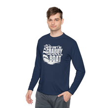 Load image into Gallery viewer, You Can't Be Crabby on The Boat Credit Card Captain Long Sleeve Tee