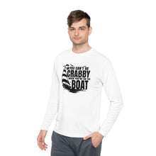 Load image into Gallery viewer, You Can't Be Crabby on The Boat Credit Card Captain Long Sleeve Tee
