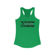Load image into Gallery viewer, I'm the Captain, I'm Always Right Funny Official Credit Card Captain Women's Racerback Tank