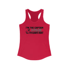 Load image into Gallery viewer, I'm the Captain, I'm Always Right Funny Official Credit Card Captain Women's Racerback Tank
