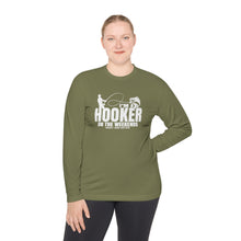Load image into Gallery viewer, I'm a Hooker on the Weekends Bass Design Funny Credit Card Captain Long Sleeve Tee