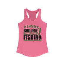 Load image into Gallery viewer, It's Never a Bad Day When You're Fishing Bass Design Official CCC Women's Racerback Tank