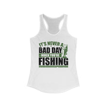 Load image into Gallery viewer, It's Never a Bad Day When You're Fishing Bass Design Official CCC Women's Racerback Tank