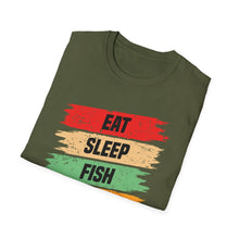 Load image into Gallery viewer, Eat, Sleep, Fish, Repeat Official Credit Card Captain Softstyle T-Shirt