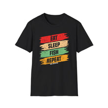 Load image into Gallery viewer, Eat, Sleep, Fish, Repeat Official Credit Card Captain Softstyle T-Shirt