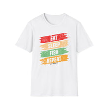 Load image into Gallery viewer, Eat, Sleep, Fish, Repeat Official Credit Card Captain Softstyle T-Shirt