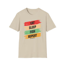 Load image into Gallery viewer, Eat, Sleep, Fish, Repeat Official Credit Card Captain Softstyle T-Shirt