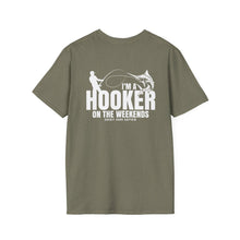 Load image into Gallery viewer, I'm a Hooker on the Weekends Marlin Design Funny Credit Card Captain Softstyle T-Shirt