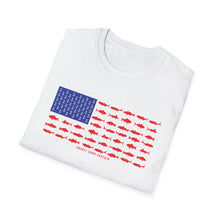 Load image into Gallery viewer, American Flag Fishing Softstyle T-Shirt