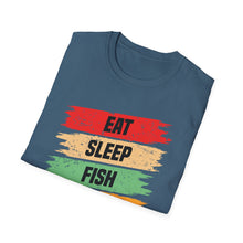Load image into Gallery viewer, Eat, Sleep, Fish, Repeat Official Credit Card Captain Softstyle T-Shirt